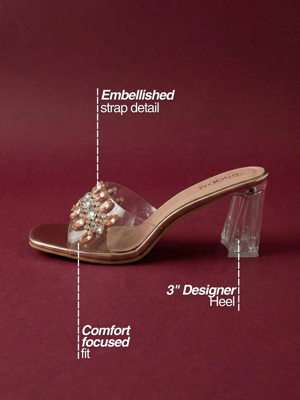 Heels Rose Gold Sandals | H78 - view 4