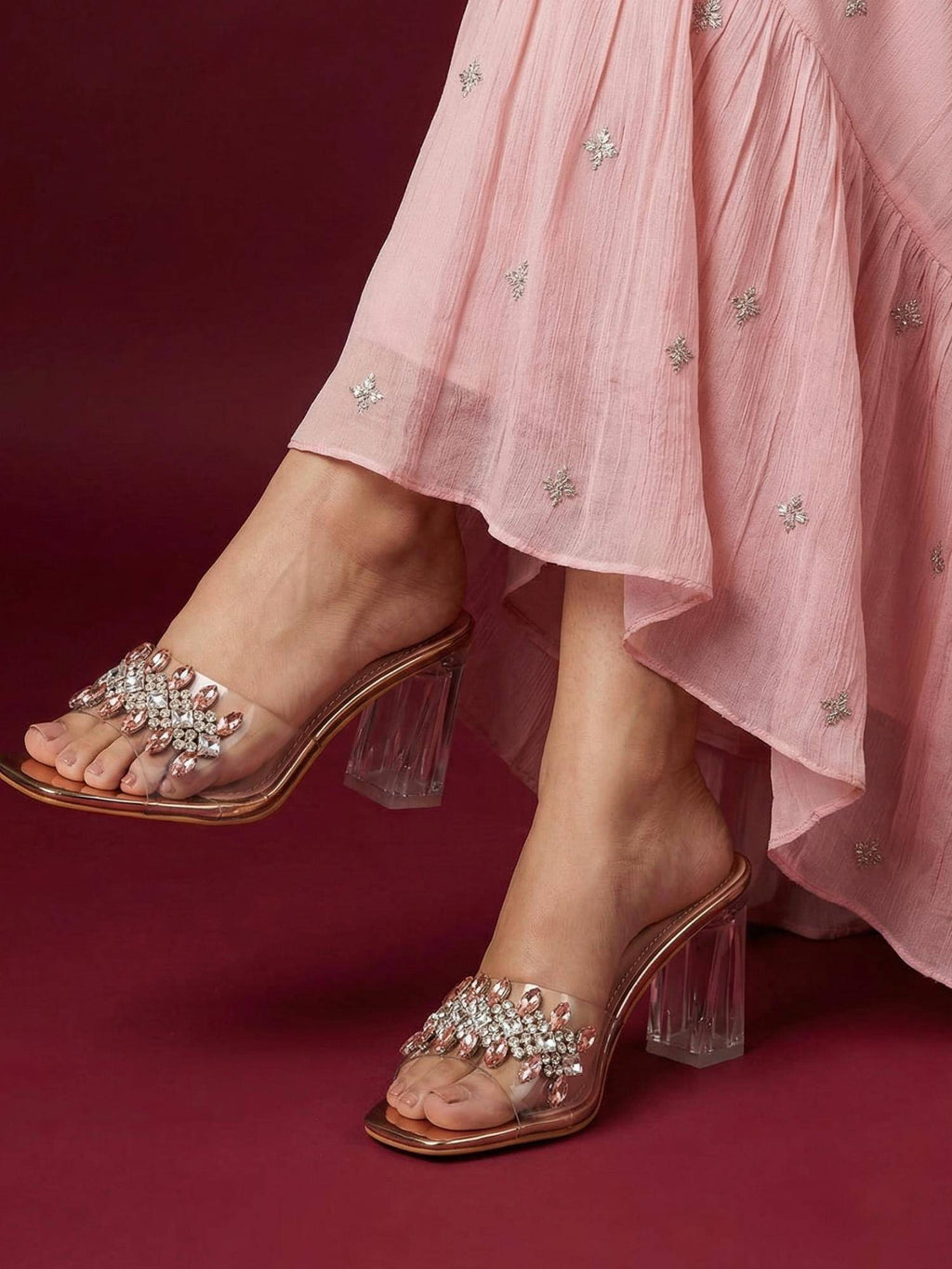 Heels Rose Gold Sandals | H78 - view 5