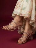 Heels Rose Gold Sandals | H78 - view 1