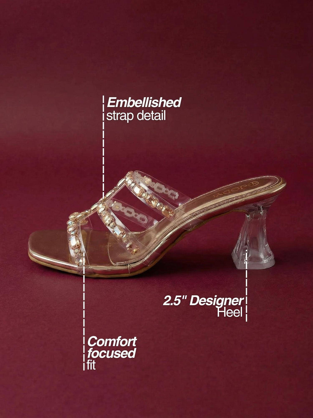 Heels Rose Gold Sandals | H78 - view 4