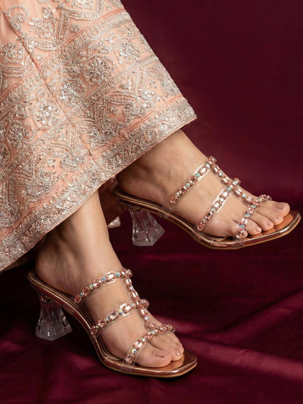 Heels Rose Gold Sandals | H78 - view 5