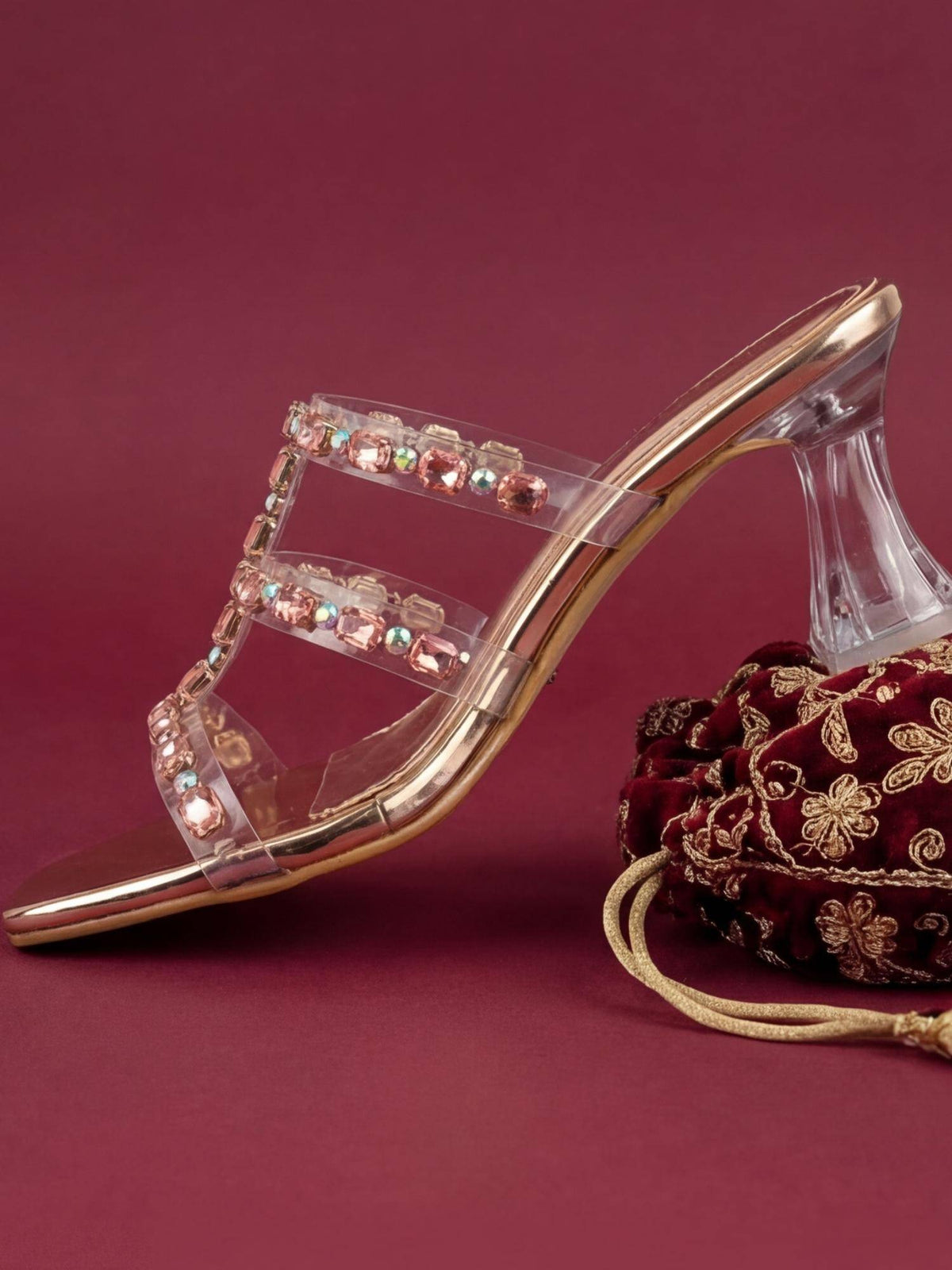 Heels Rose Gold Sandals | H78 - view 6
