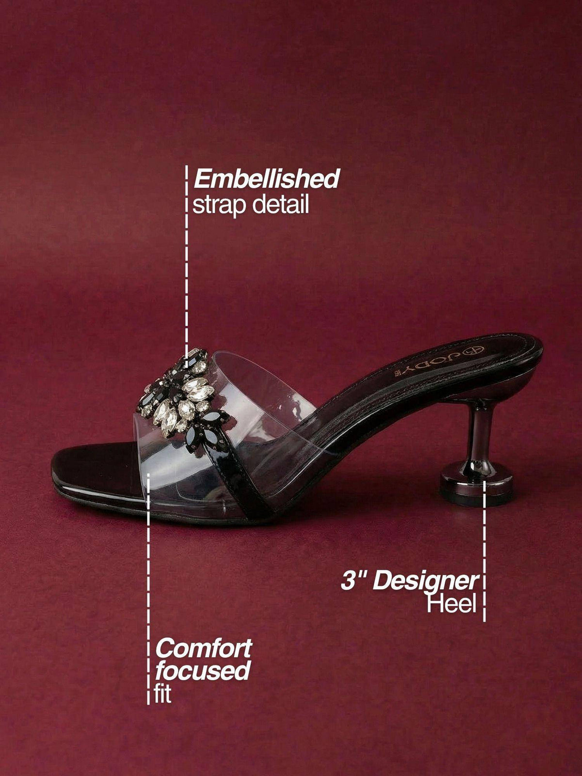 Heels Black Sandals | H78 - view 4