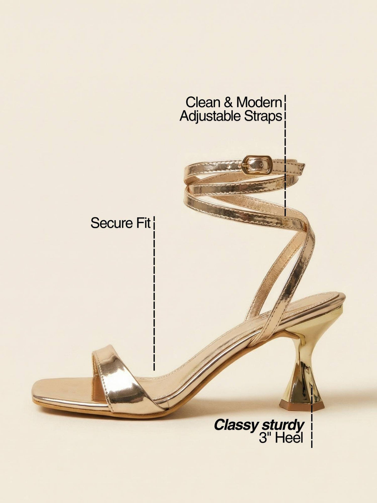 Heels Gold Sandals | H78 - view 4