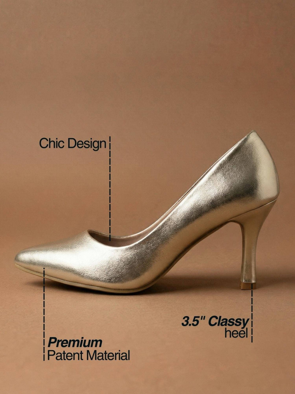 Heels Gold Pumps | H78 - view 4