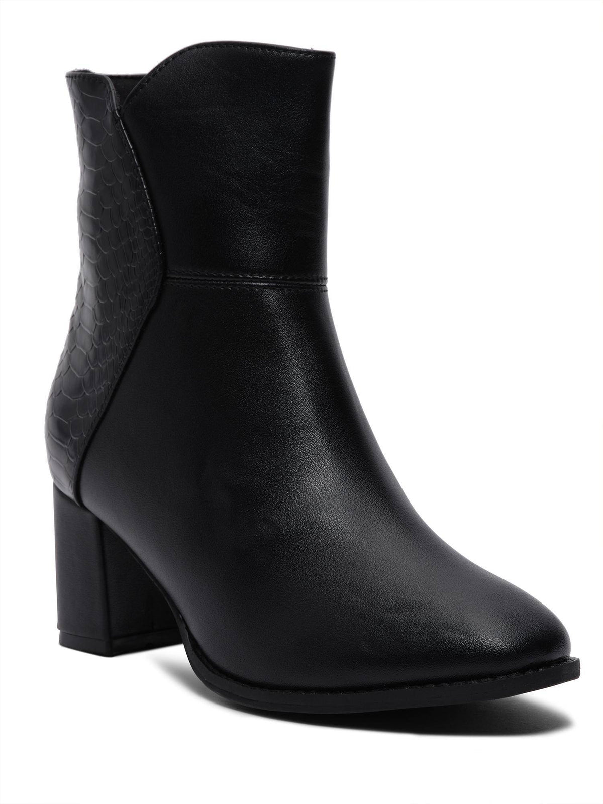 Maxine Black Mid Calf Casual Boots | BT61 - view 2