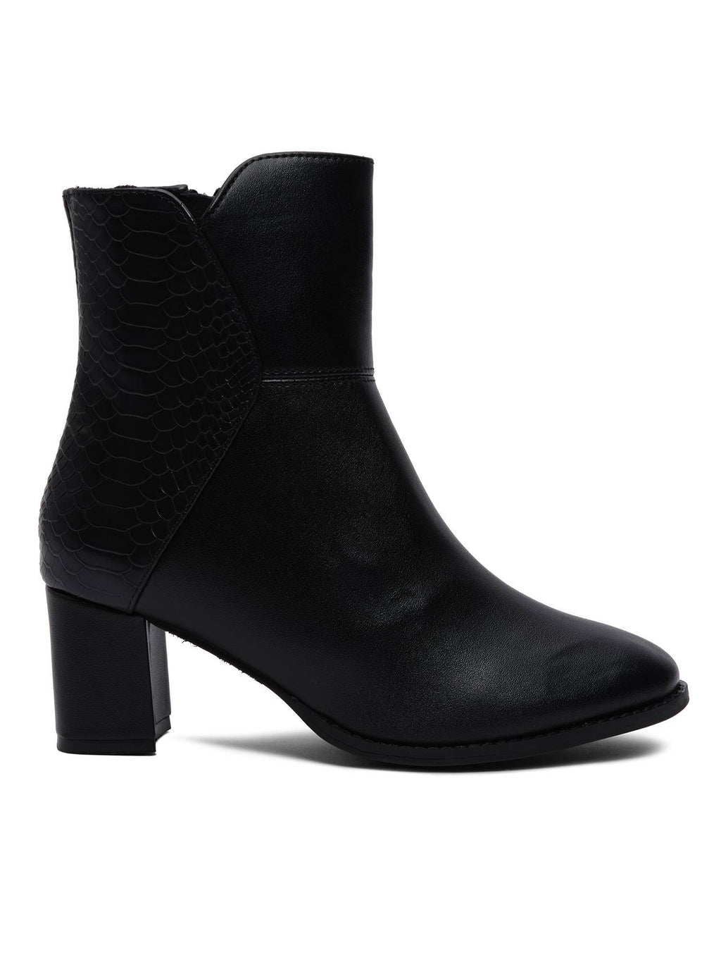 Maxine Black Mid Calf Casual Boots | BT61 - view 3