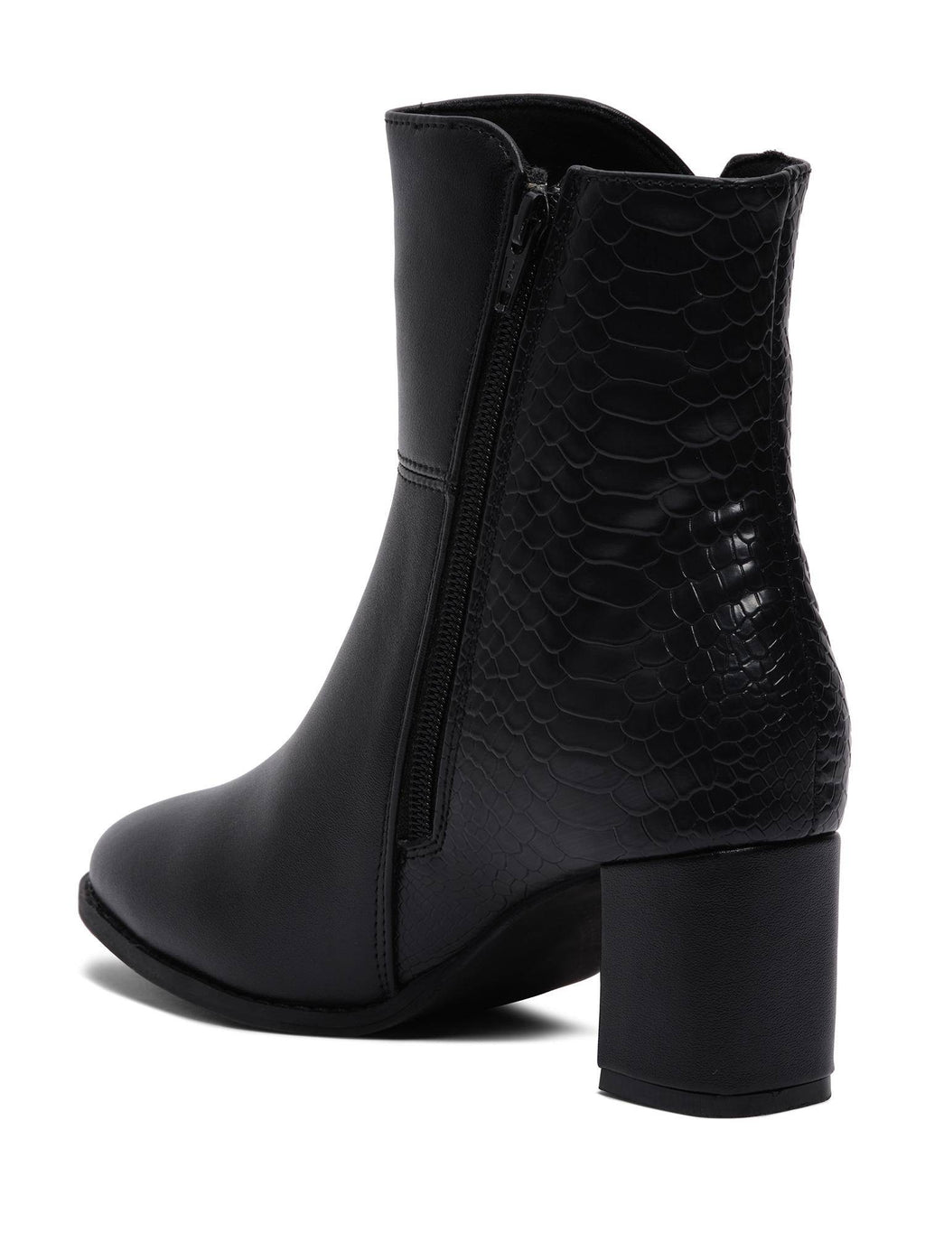 Maxine Black Mid Calf Casual Boots | BT61 - view 5