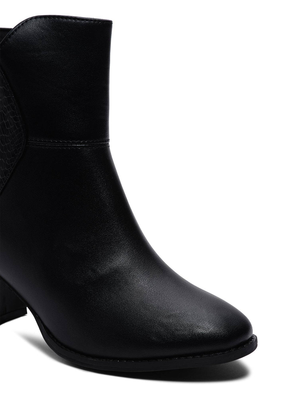 Maxine Black Mid Calf Casual Boots | BT61 - view 6