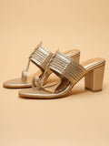Niva Gold Kolhapuri Sandal Heels | H78 - view 1