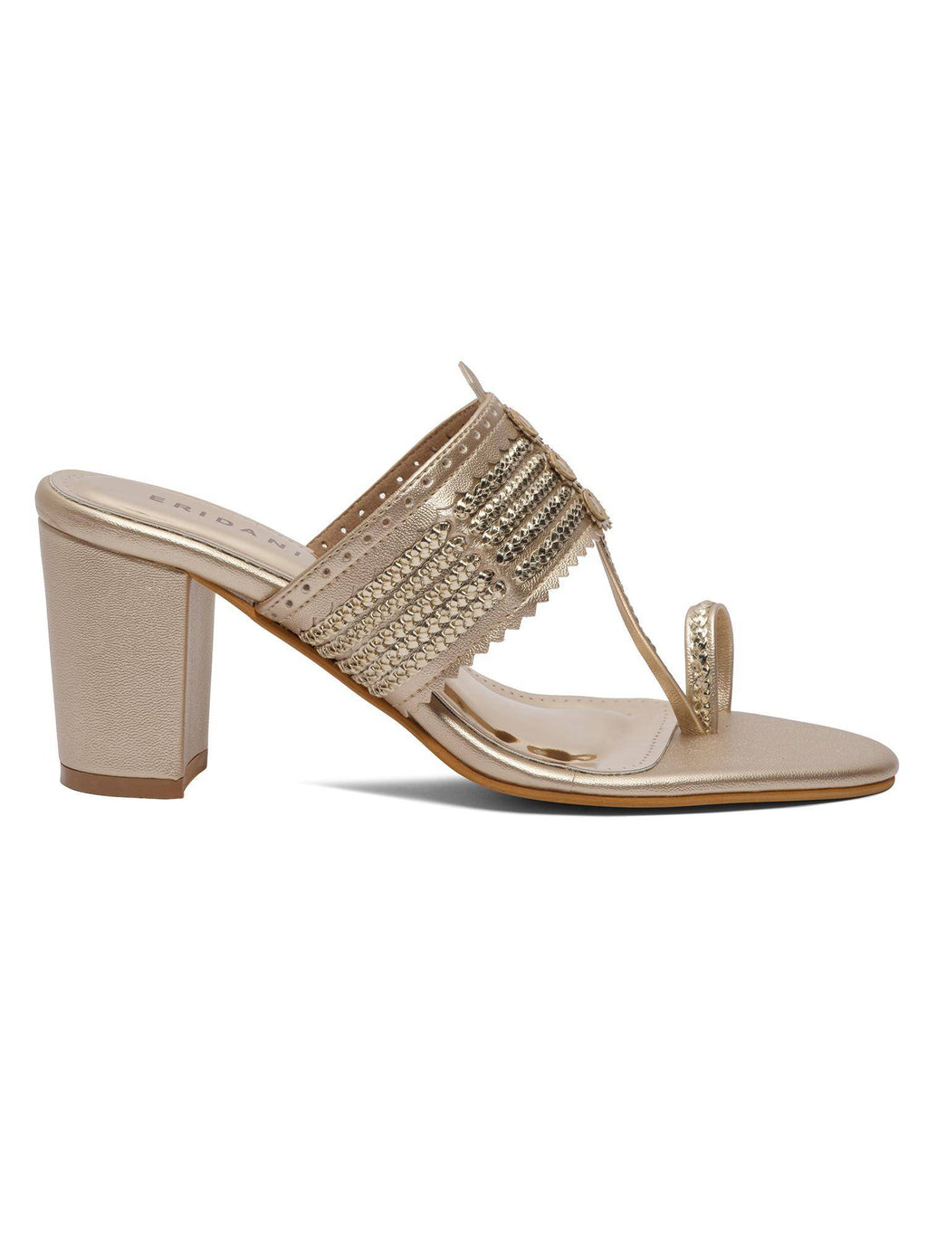 Niva Gold Kolhapuri Sandal Heels | H78 - view 2