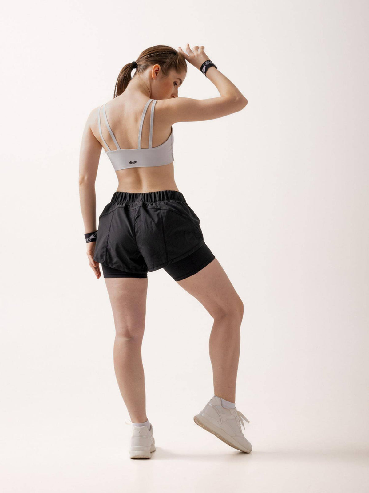 Blue Grey Solid Regular Fit High Rise Running Shorts - view 10