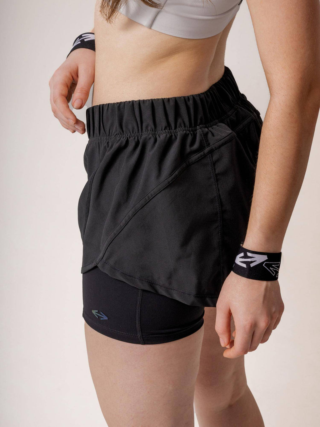 Blue Grey Solid Regular Fit High Rise Running Shorts - view 11