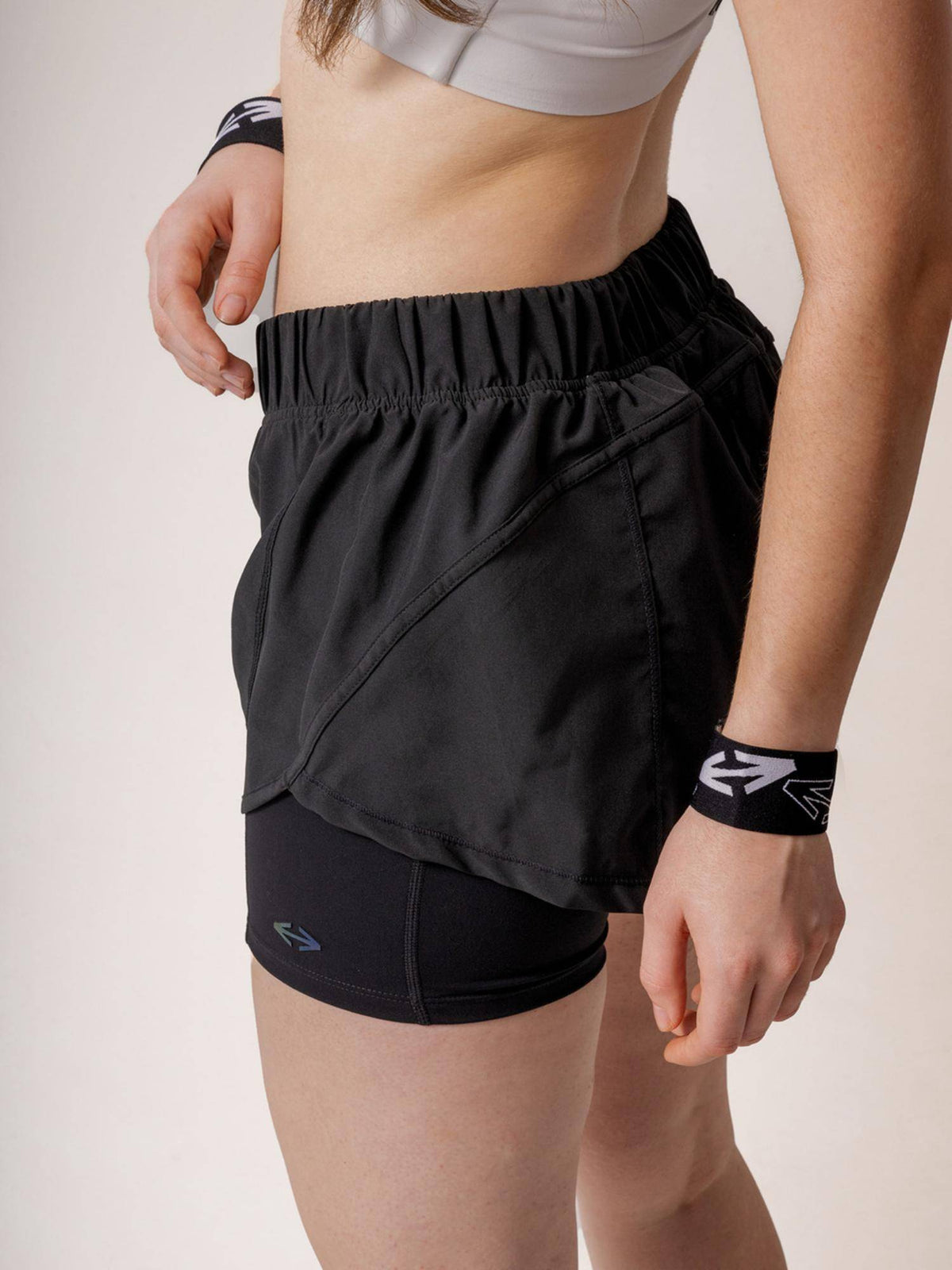 Blue Grey Solid Regular Fit High Rise Running Shorts - view 11