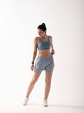 Blue Grey Solid Regular Fit High Rise Running Shorts - view 1
