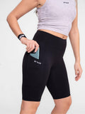 Black Solid Slim Fit High Rise Shorts - view 1