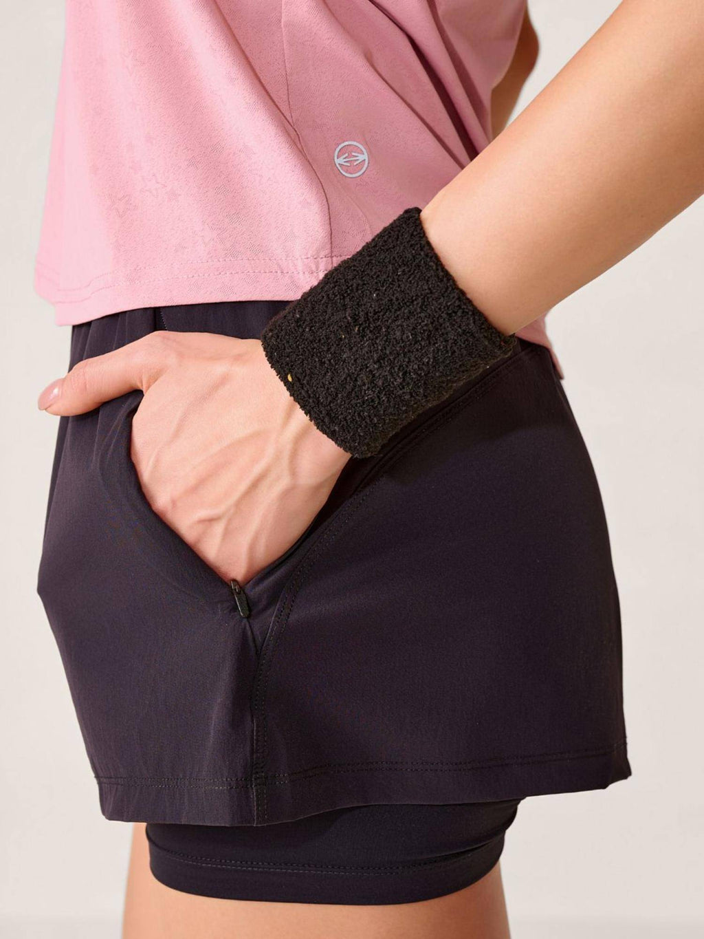 Pink Solid Regular Fit High Rise Running Shorts - view 14