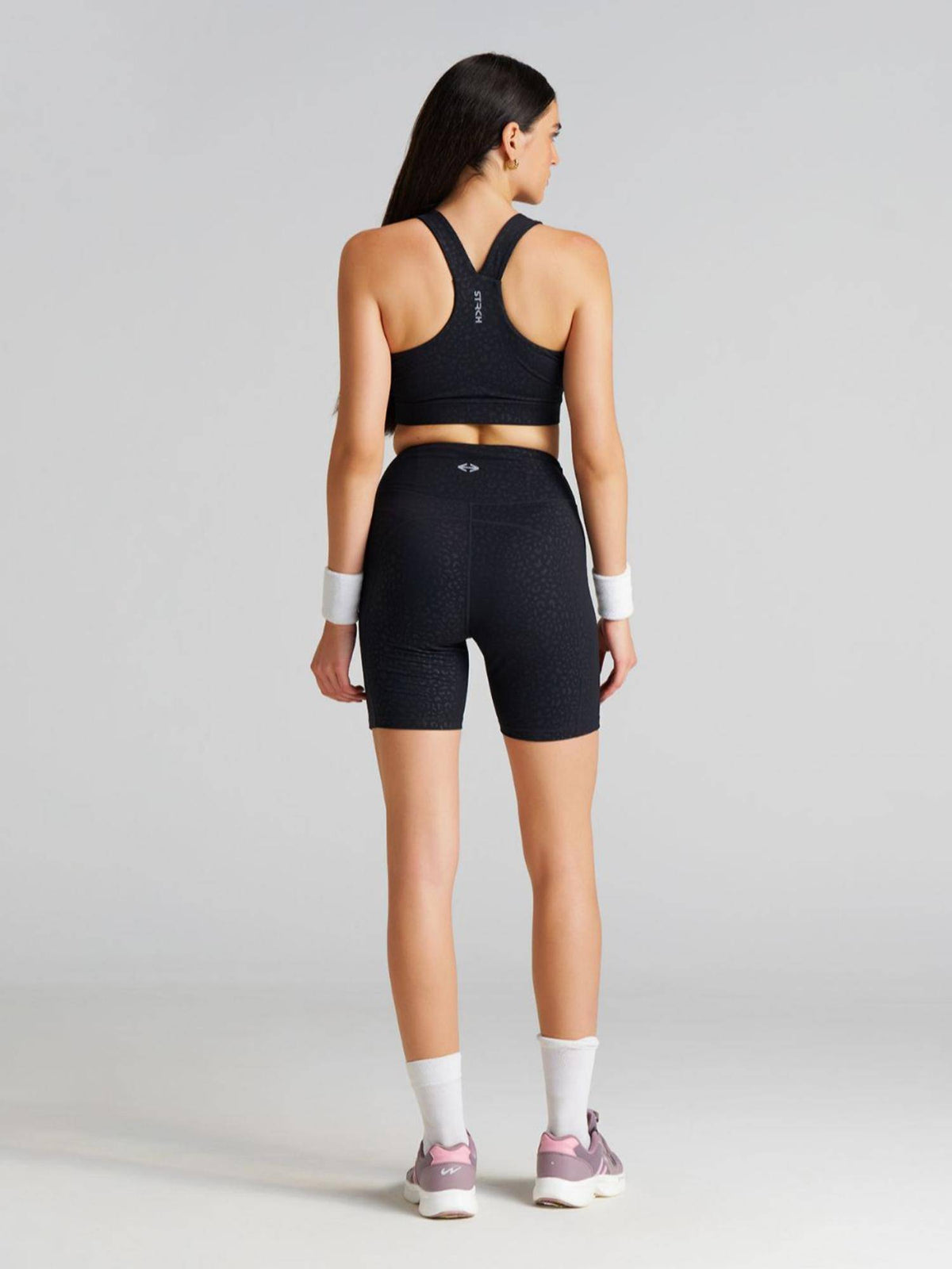 Jet Black Solid Slim Fit High Rise Shorts - view 2