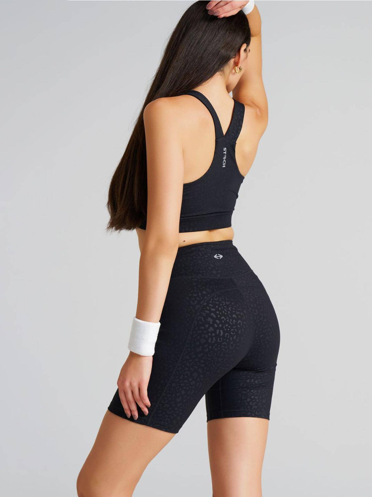 Jet Black Solid Slim Fit High Rise Shorts - view 3