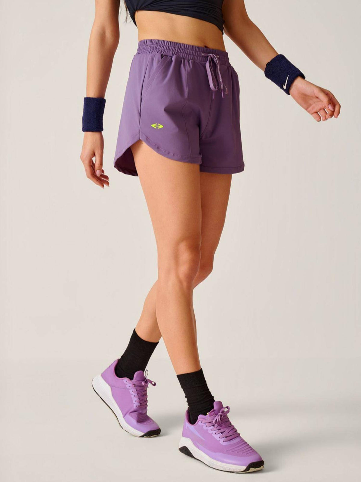 Dusty Orchid Solid Regular Fit High Rise Looney Tunes Running Shorts - view 1