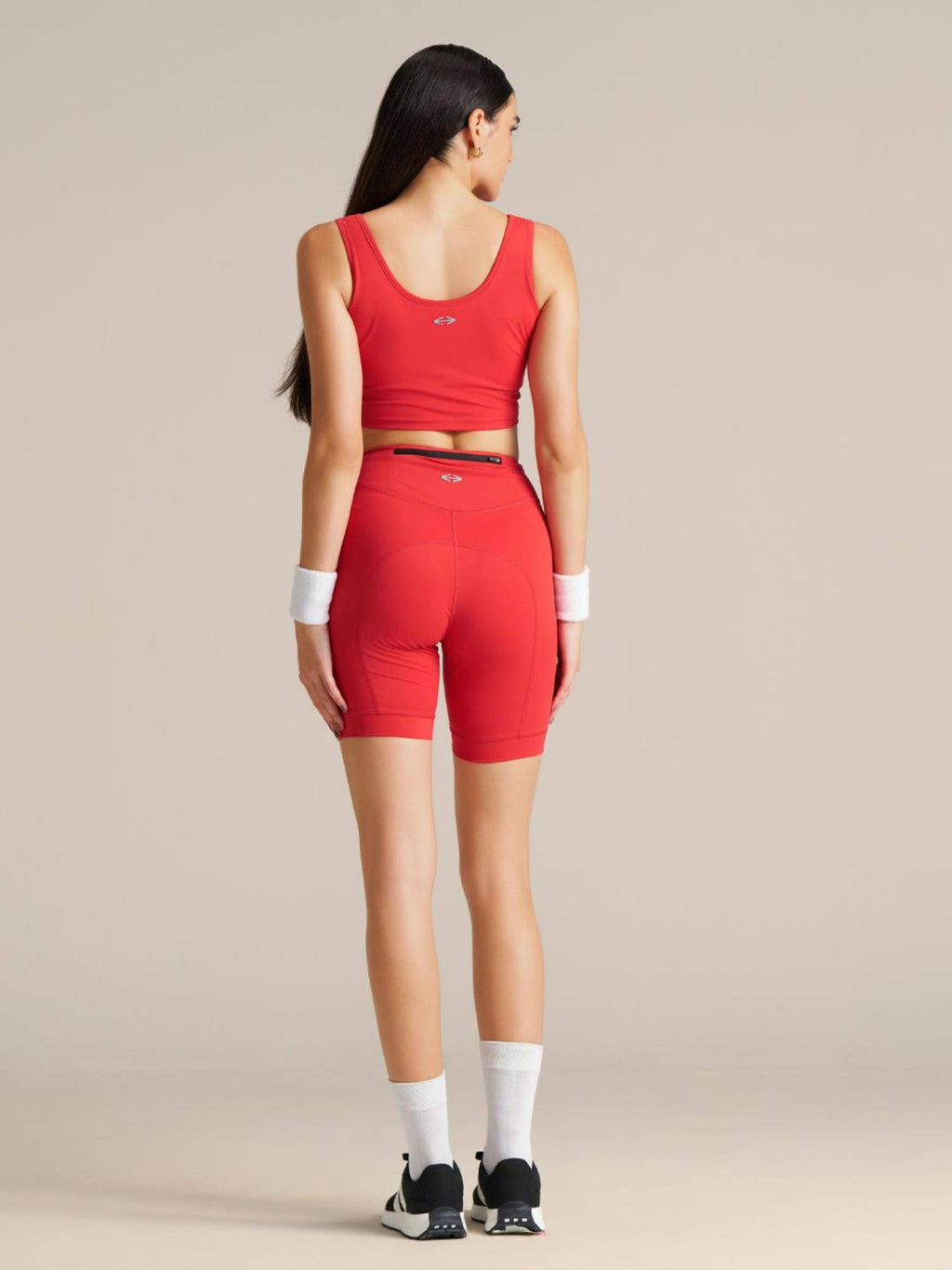 Red Solid Slim Fit High Rise Shorts - view 2