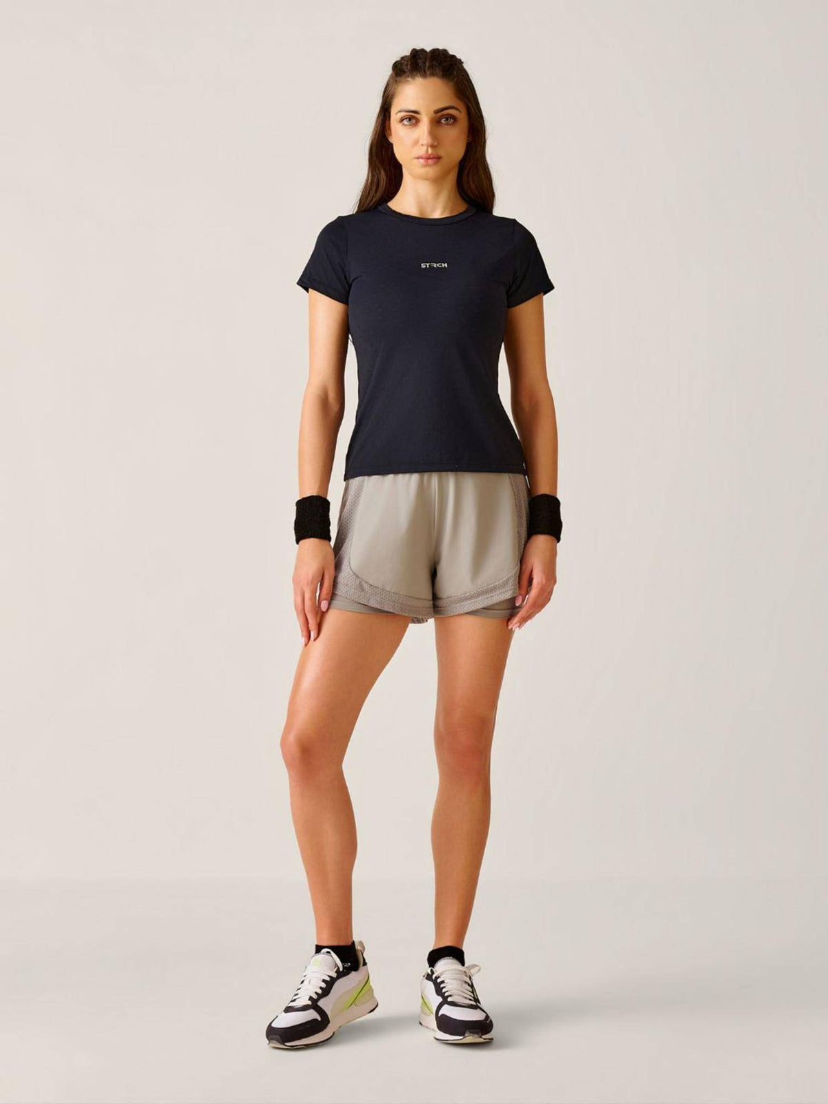 Ultimate Grey Solid Regular Fit High Rise Running Shorts - view 1