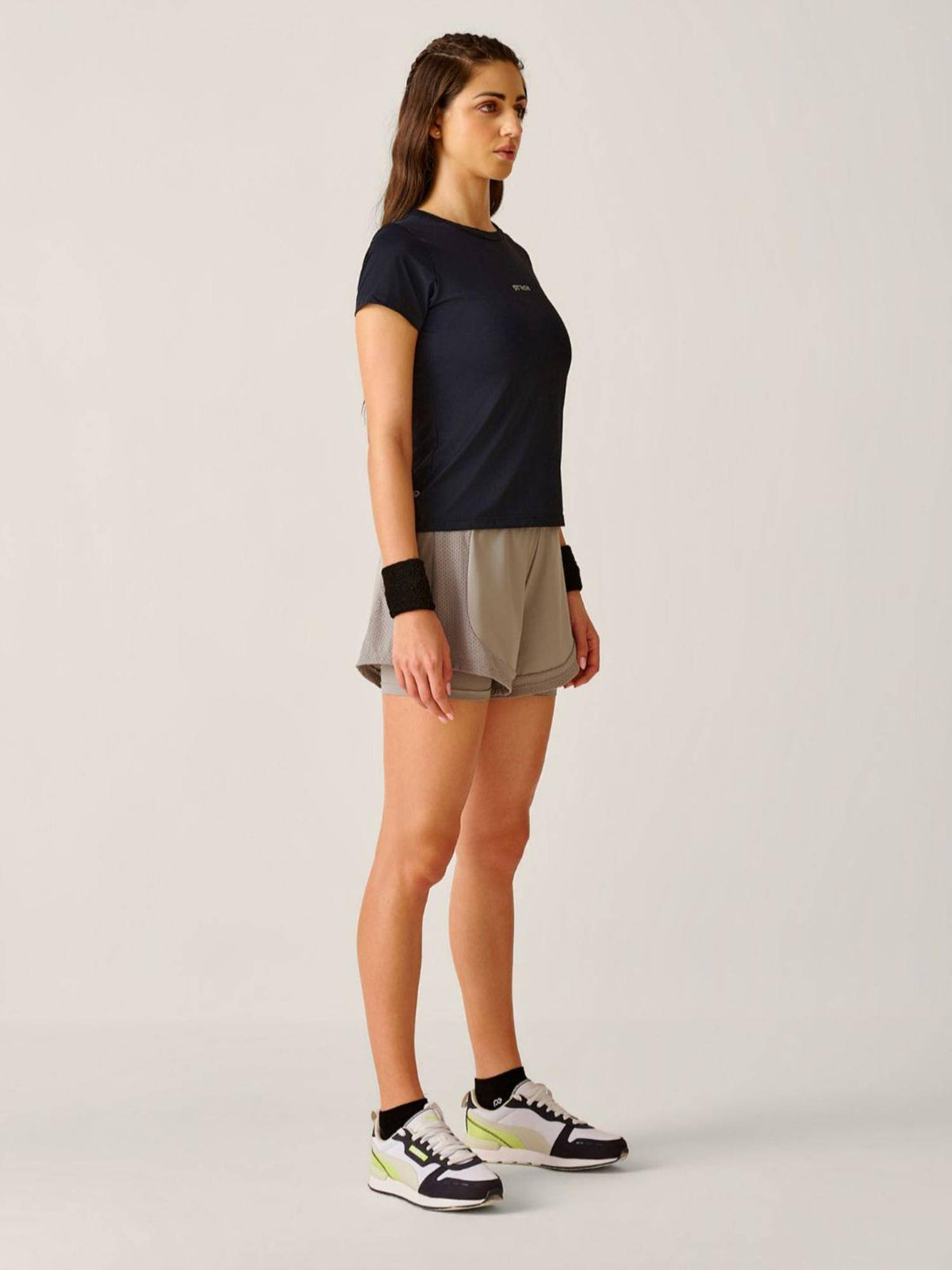 Ultimate Grey Solid Regular Fit High Rise Running Shorts - view 5