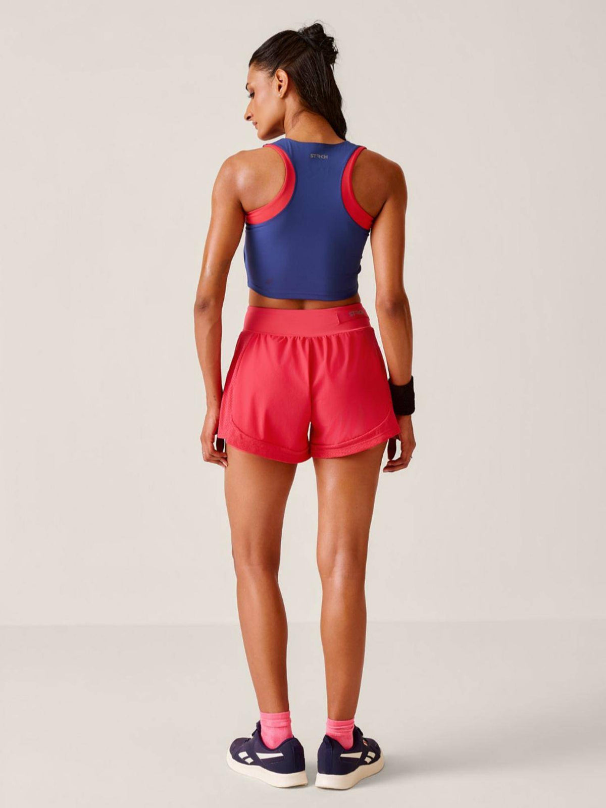 Electric Blue Solid Regular Fit High Rise Running Shorts - view 12