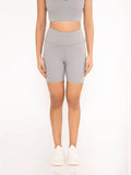 Grey Solid Slim Fit High Rise Shorts - view 1