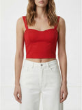 Red Cotton Solid Crop Top | CT61 - view 1