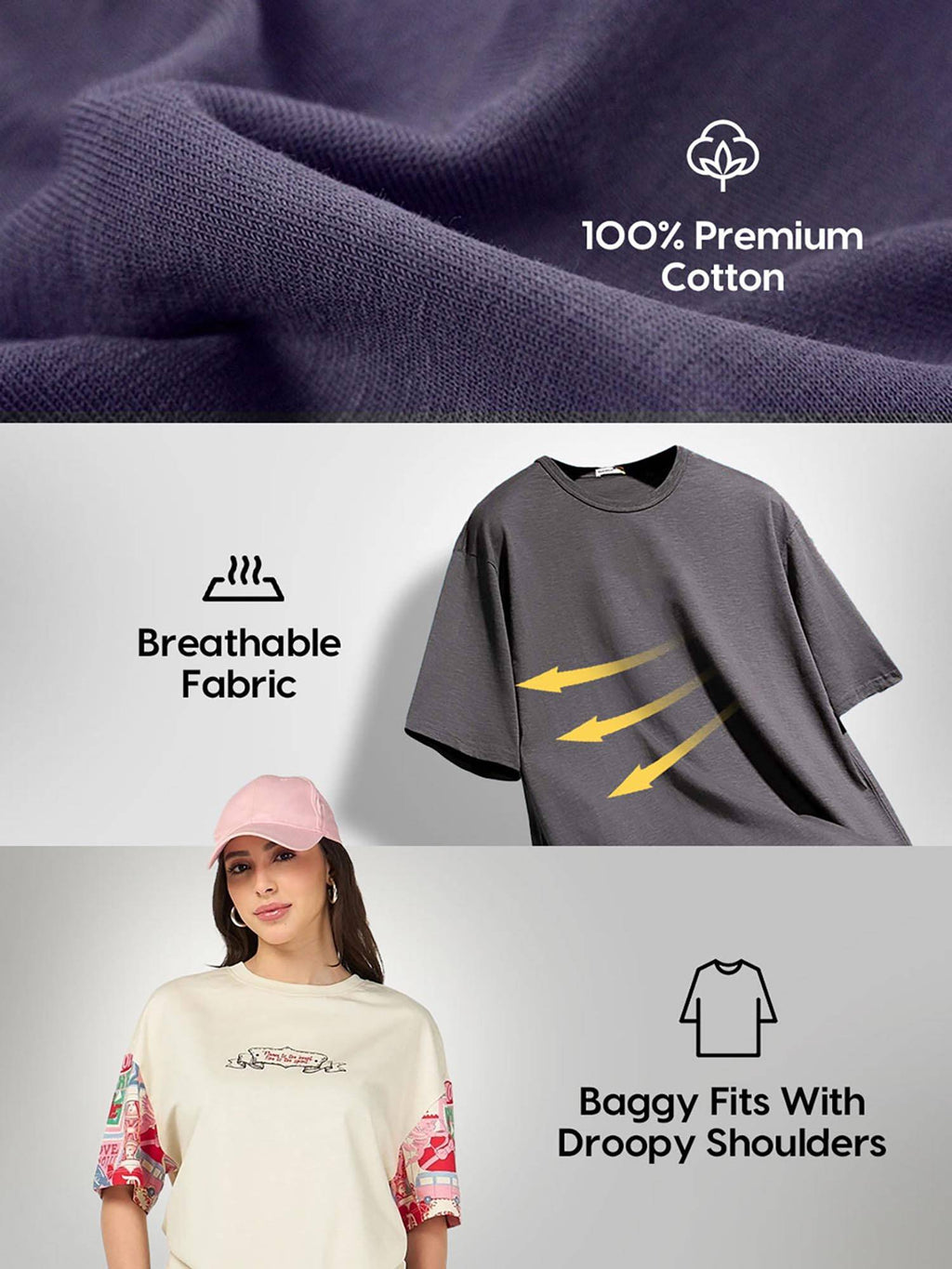 Women's White Attempting To Adult Graphic Printed Oversized T-shirt | HD56 - view 9