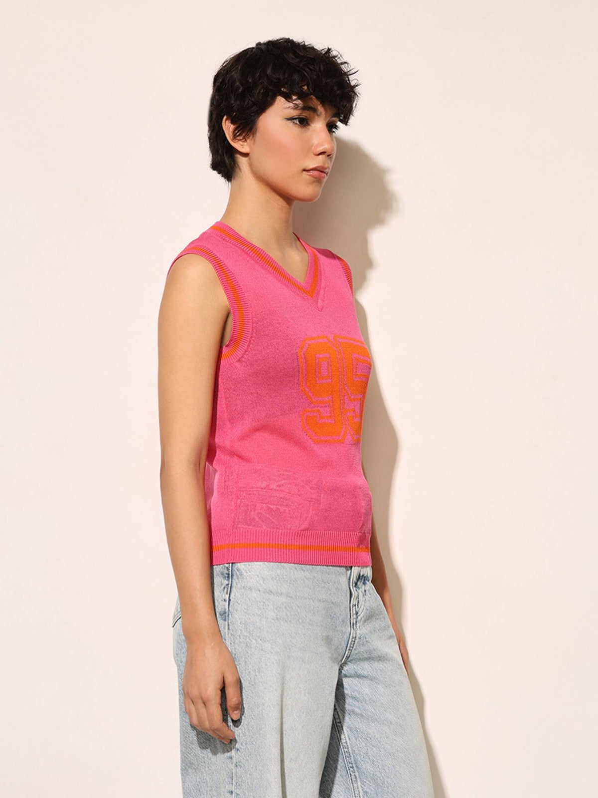 Pink Knitted Vest Top | O24 - view 4