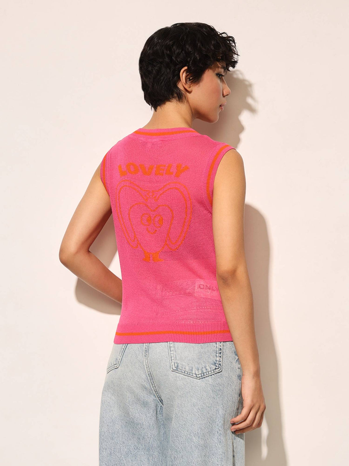 Pink Knitted Vest Top | TT98 - view 5