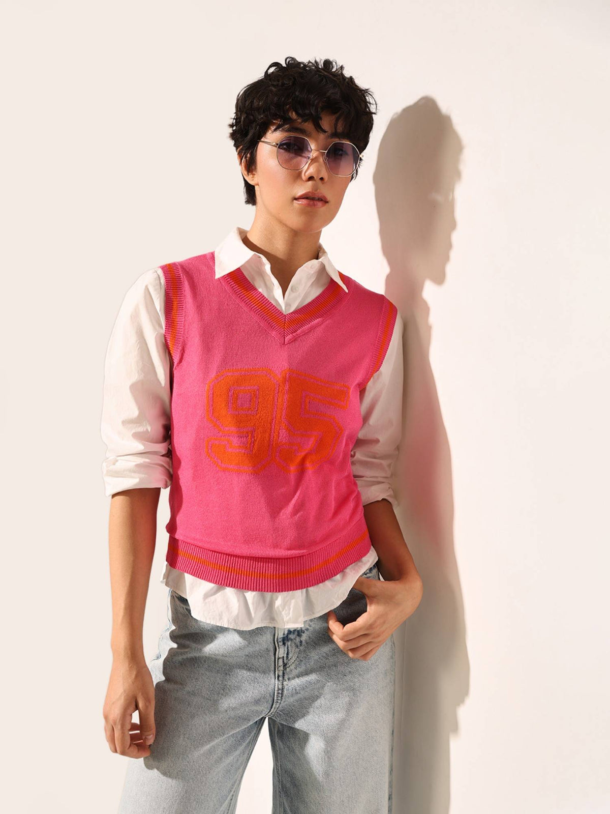 Pink Knitted Vest Top | TT98 - view 7