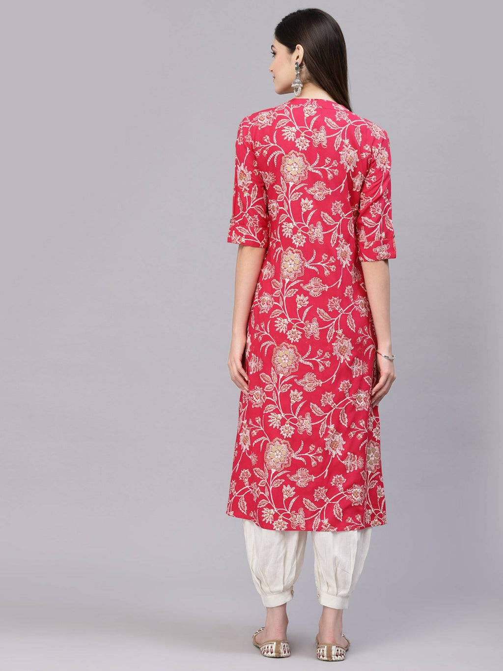 Womens Floral Print Rayon A-line Kurta | FY93 - view 18