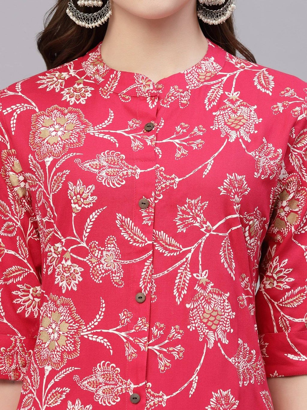 Womens Floral Print Rayon A-line Kurta | KDG - view 27