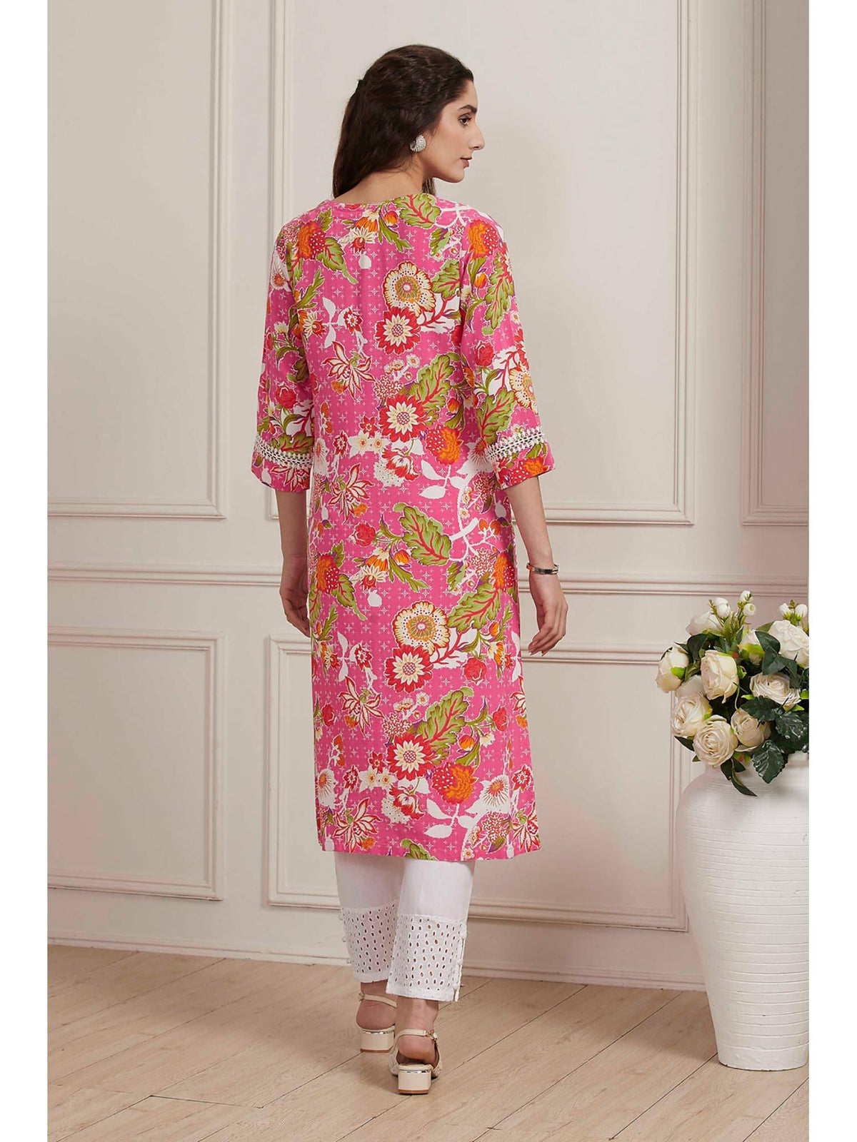 Pink Floral Kurta | FY93 - view 4