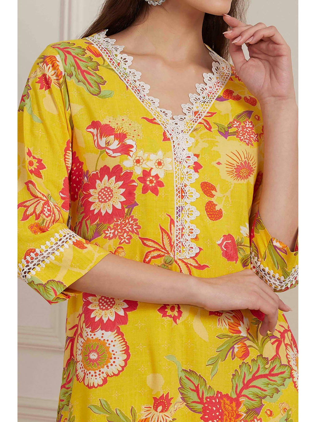Pink Floral Kurta | KDG - view 8