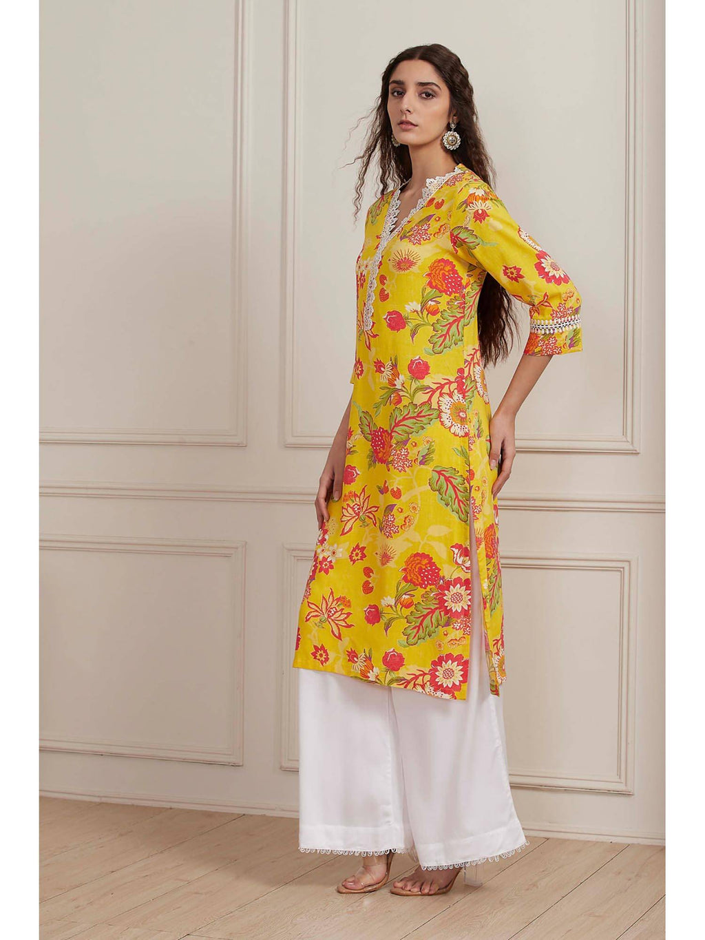Pink Floral Kurta | KDG - view 9