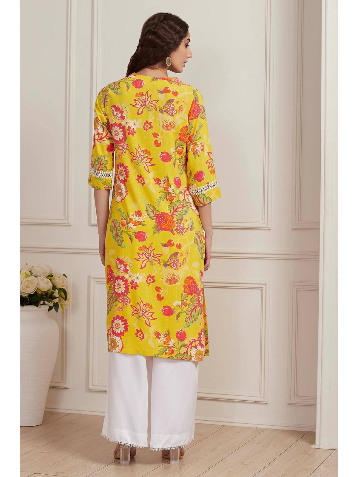 Pink Floral Kurta | KDG - view 10