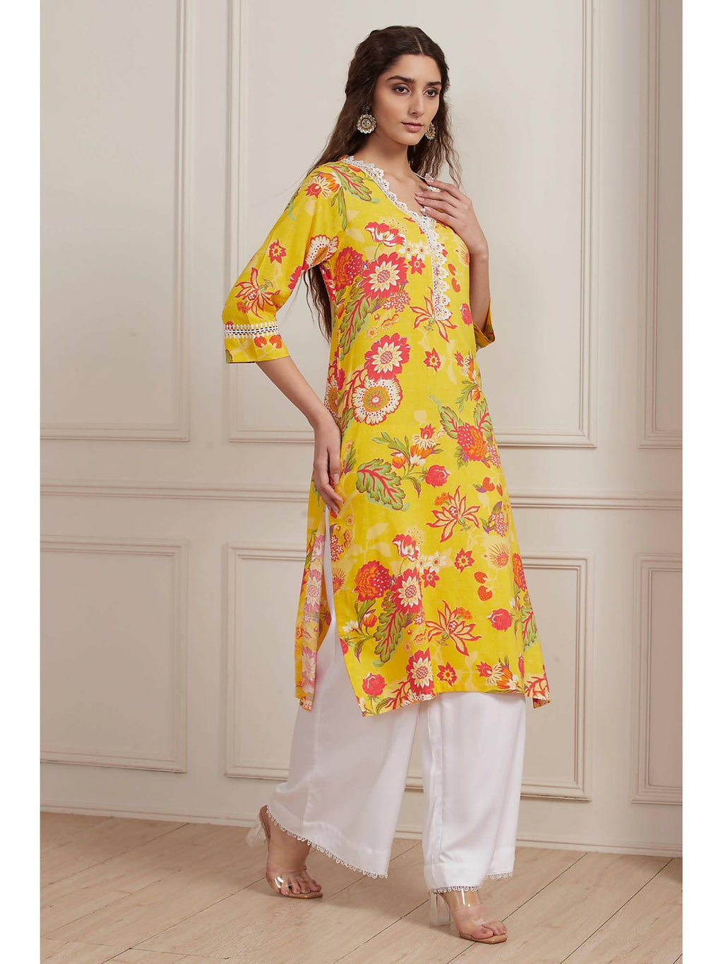 Pink Floral Kurta | FY93 - view 11