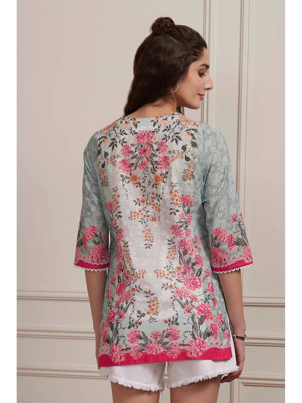 Women Yellow Cotton Round Neck Kurta | KDG - view 10