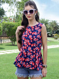 Viscose Printed Peplum Top | pt51 - view 1