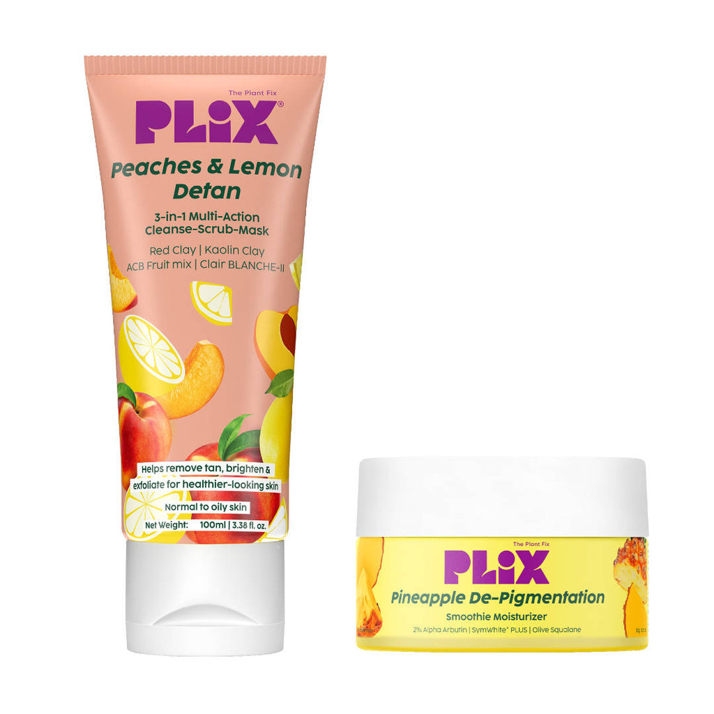 Peaches & Lemon 3-in-1 Detan Face Wash, Scrub & Mask + Pineapple Moisturizer | PL1 - view 1