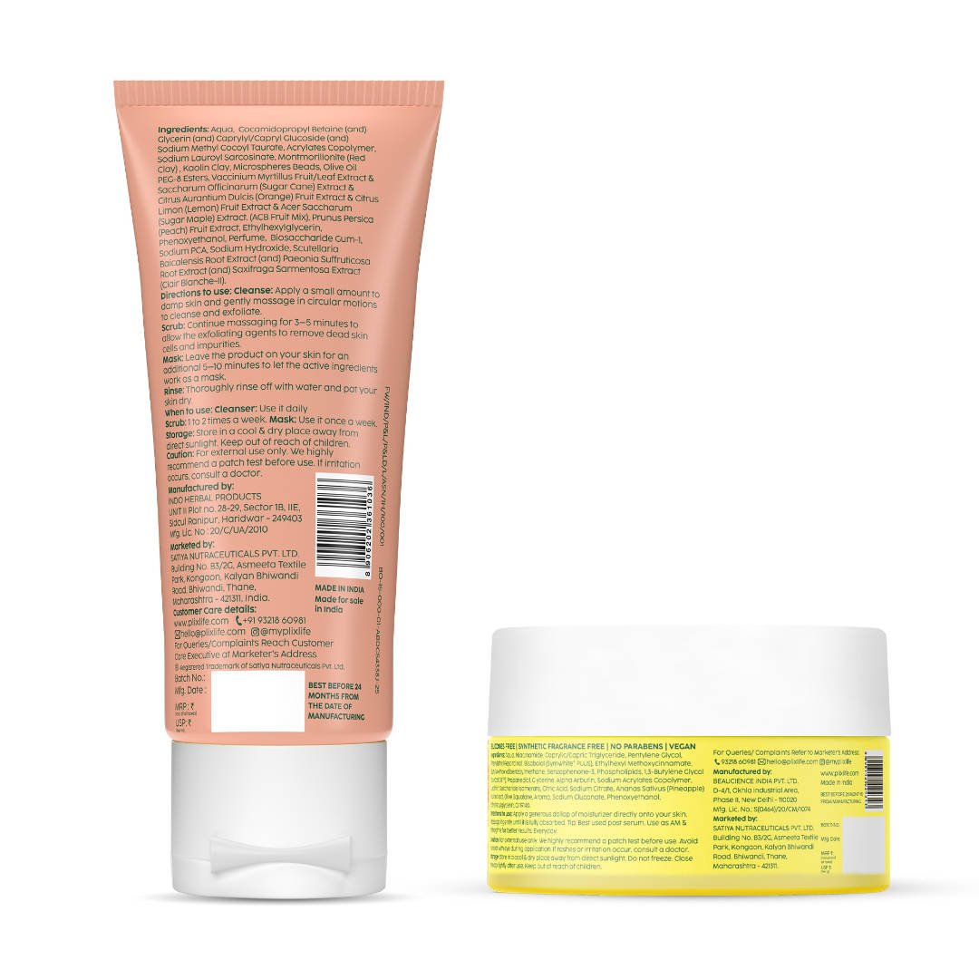 Peaches & Lemon 3-in-1 Detan Face Wash, Scrub & Mask + Pineapple Moisturizer | PL1 - view 2