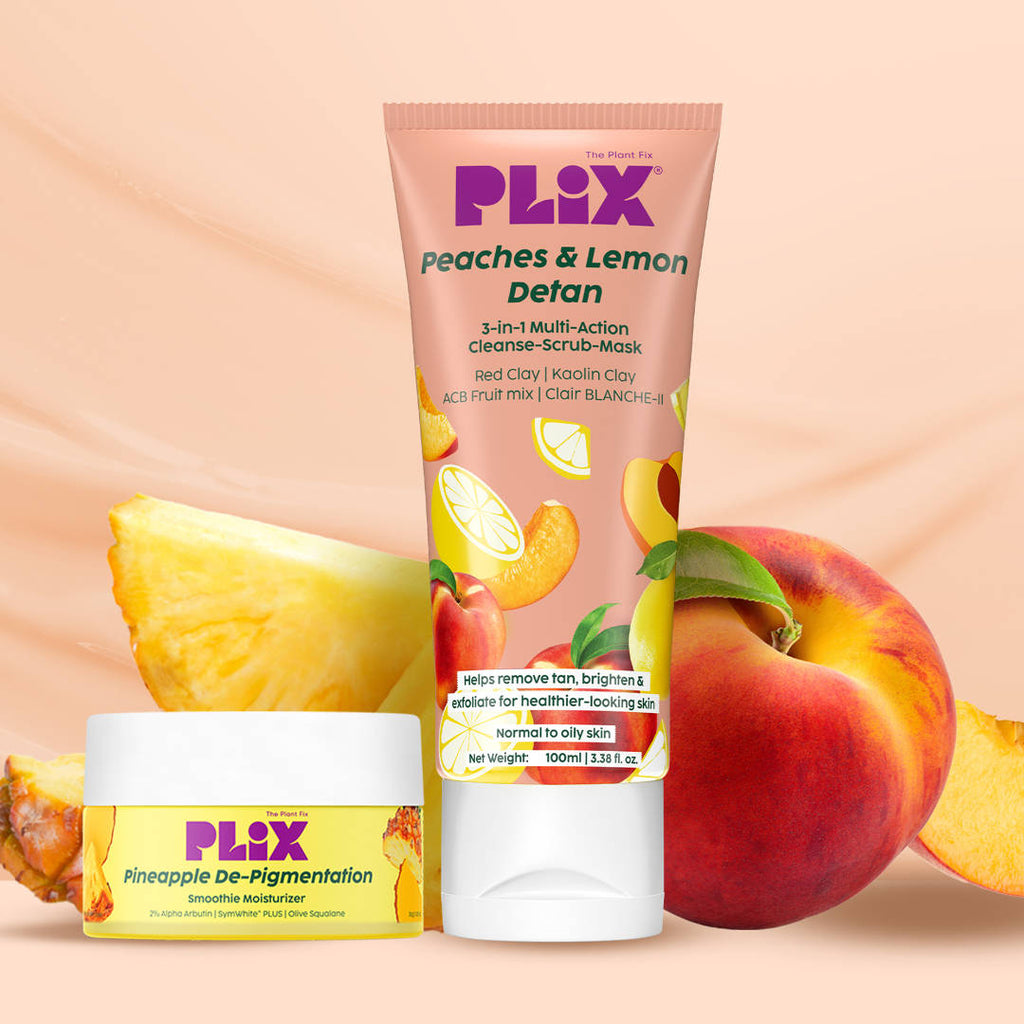 Peaches & Lemon 3-in-1 Detan Face Wash, Scrub & Mask + Pineapple Moisturizer | PL1 - view 3