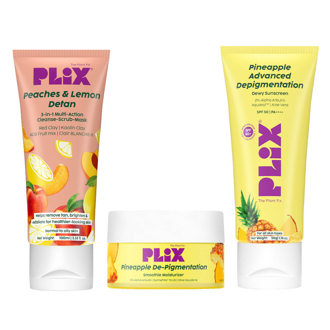 Peaches & Lemon 3-in-1 Detan Face Wash, Scrub & Mask + Moisturizer + Sunscreen | PL1 - view 1