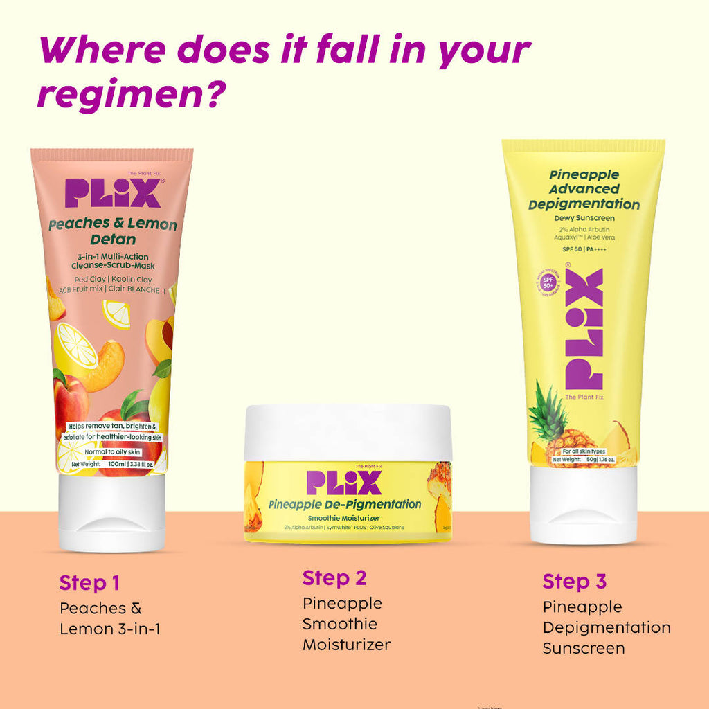 Peaches & Lemon 3-in-1 Detan Face Wash, Scrub & Mask + Moisturizer + Sunscreen | PL1 - view 8