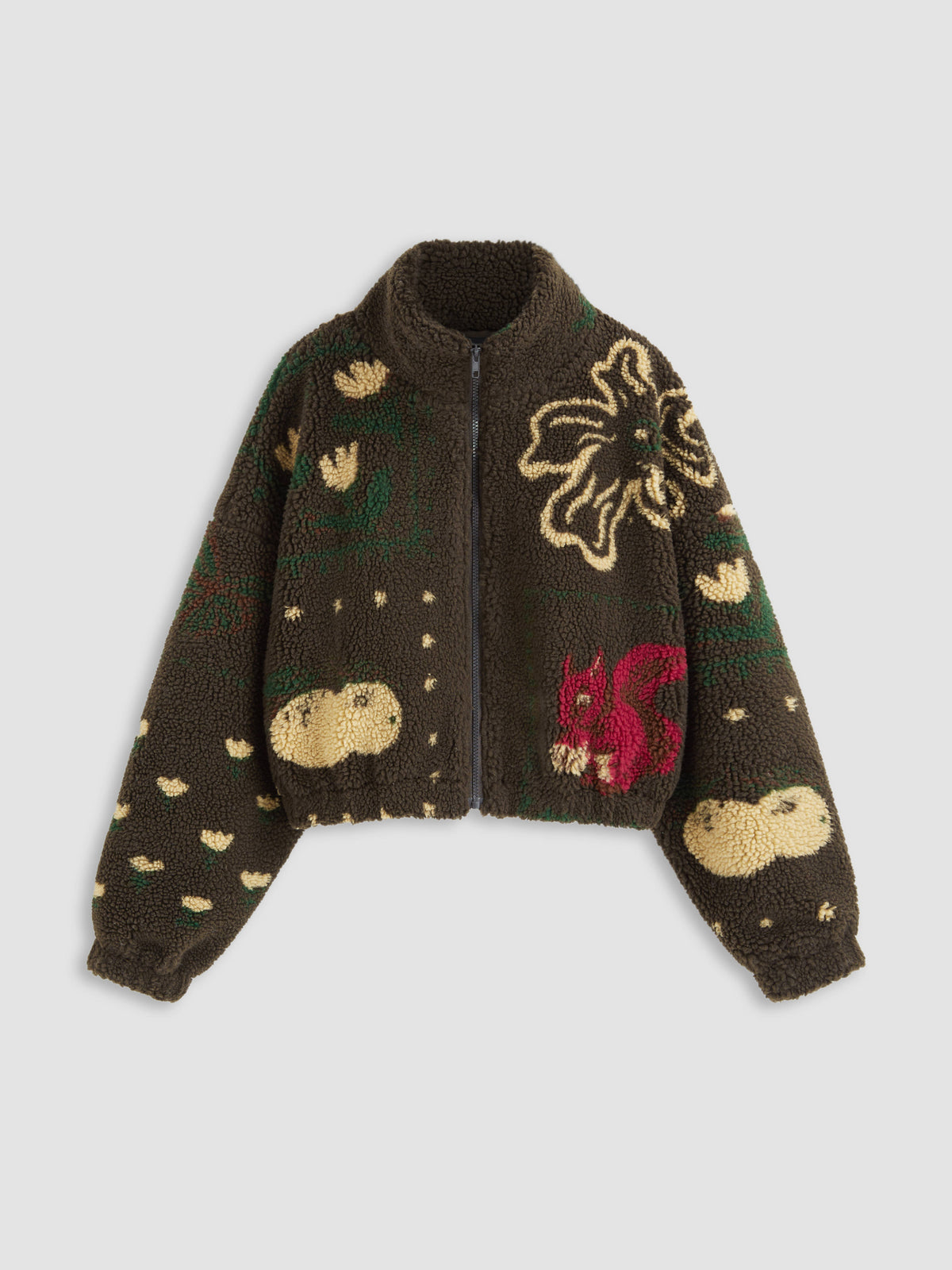 Fleece High Neck Graphic Zipper Jacket | JC78 - view 7