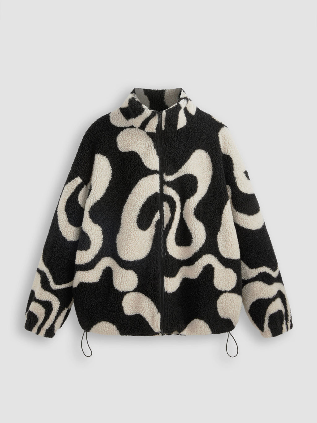 Oversized Printed Fleece Zip Up Jacket | JC78 - view 1